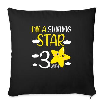 3 Year Old Birthday Girl Gift Im A Shining Star - Sofakissenbezug 45 x 45 cm - Schwarz - Vorne