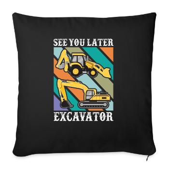A plus tard Digger drôle de bambin - Housse de coussin décorative 45 x 45 cm - noir - Devant