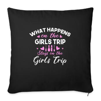 What happens on the girls' journey remains funny - Sofa pillowcase 17,3'' x 17,3'' (45 x 45 cm) - black - Front