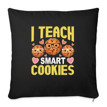 Lustiger Lehrer Ich Unterrichte Kluge Cookies - Sofakissenbezug 45 x 45 cm - Schwarz - Vorne