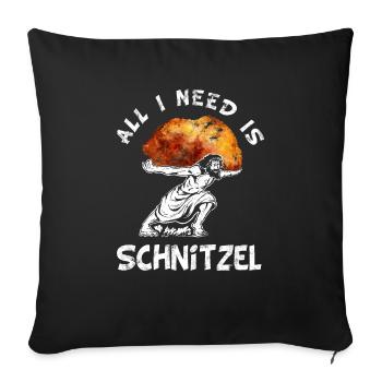 Schnitzellover- funny Jesus Schnitzel - Sofa pillowcase 17,3'' x 17,3'' (45 x 45 cm) - black - Front