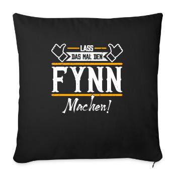 Fynn Geschenkidee Geschenk Geburtstag - Sofakissenbezug 45 x 45 cm - Schwarz - Vorne