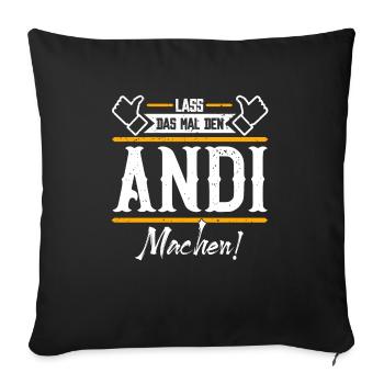 Andi Geschenkidee Geschenk Geburtstag - Sofakissenbezug 45 x 45 cm - Schwarz - Vorne