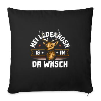 Mei Lederhosn is in da Wäsch - Sofakissenbezug 45 x 45 cm - Schwarz - Vorne