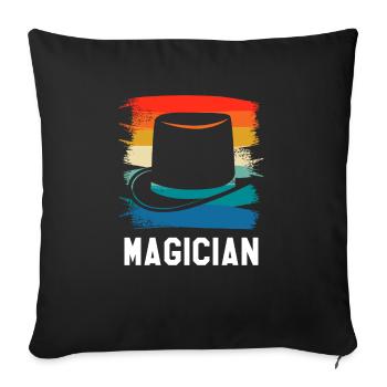 Retro Vintage Classic Magician Magic Trick - Sofakissenbezug 45 x 45 cm - Schwarz - Vorne