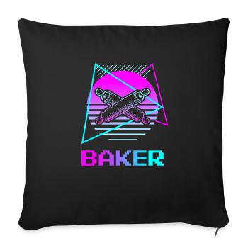 Retro Vintage Classic Baker Baking - Sofakissenbezug 45 x 45 cm - Schwarz - Vorne