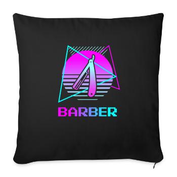 Coiffure Retro Vintage Classic Barber - Housse de coussin décorative 45 x 45 cm - noir - Devant