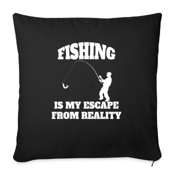 Pêche Hameçons Pêcheurs Pêche Pêche - Housse de coussin décorative 45 x 45 cm - noir - Devant