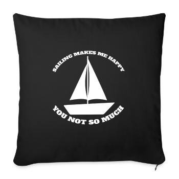 Voile Sailor Capitaine Navire Voilier Voile Voile - Housse de coussin décorative 45 x 45 cm - noir - Devant