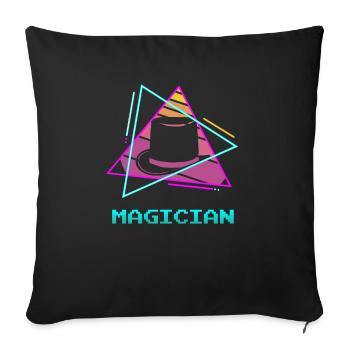Retro Vintage Classic Magician Magic Trick - Sofakissenbezug 45 x 45 cm - Schwarz - Vorne
