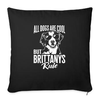 Français Bretagne Épagneul Epagneul Breton Cadeau - Housse de coussin décorative 45 x 45 cm - noir - Devant
