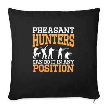 Chasse au faisan Faisan Chasse aux oiseaux Chasseurs d’oiseaux - Housse de coussin décorative 45 x 45 cm - noir - Devant