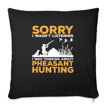 Chasse au faisan Faisan Chasse aux oiseaux Chasseurs d’oiseaux - Housse de coussin décorative 45 x 45 cm - noir - Devant