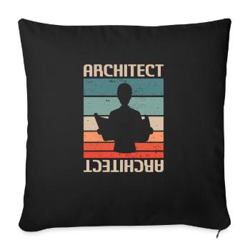 Retro Vintage Classic Architect Architecture - Sofa pillowcase 17,3'' x 17,3'' (45 x 45 cm) - black - Front
