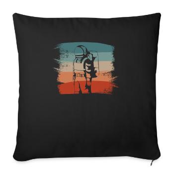 Rétro Vintage Classic Astronaut Aeronautic - Housse de coussin décorative 45 x 45 cm - noir - Devant