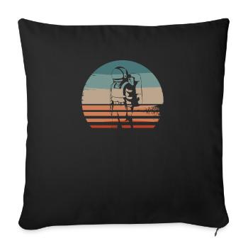 Rétro Vintage Classic Astronaut Aeronautic - Housse de coussin décorative 45 x 45 cm - noir - Devant