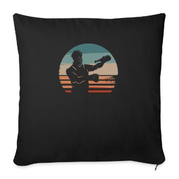 Barman Vintage Rétro Vintage Barman Bartending - Housse de coussin décorative 45 x 45 cm - noir - Devant