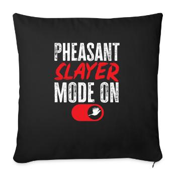 Chasse au faisan Faisan Chasse aux oiseaux Chasseurs d’oiseaux - Housse de coussin décorative 45 x 45 cm - noir - Devant