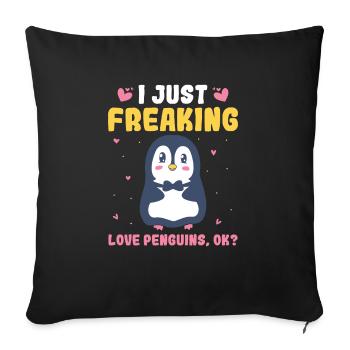 King Penguin Emperor Penguin Penguin Gift - Sofa pillowcase 17,3'' x 17,3'' (45 x 45 cm) - black - Front