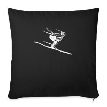Ski alpin Fun Drifting Skiers Neige Hiver - Housse de coussin décorative 45 x 45 cm - noir - Devant