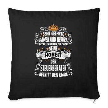 Steuerberater T Witzig Spruch Motiv Steuerberater - Sofakissenbezug 45 x 45 cm - Schwarz - Vorne