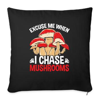 Shroom Excusez-moi chasser Shroom Mushroom Collecting - Housse de coussin décorative 45 x 45 cm - noir - Devant
