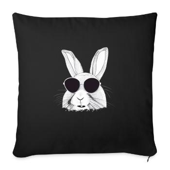 Hase Haustier Tier cool Sonnenbrillen Hasen Design - Sofakissenbezug 45 x 45 cm - Schwarz - Vorne