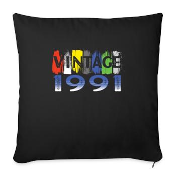 Vintage 1991 Retro Bitrthday Limited Edition - Sofa pillowcase 17,3'' x 17,3'' (45 x 45 cm) - black - Front