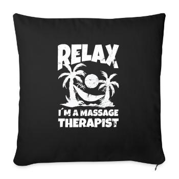 Relax at A Massage TherapistPhysiotherapist Doctor - Sofa pillowcase 17,3'' x 17,3'' (45 x 45 cm) - black - Front