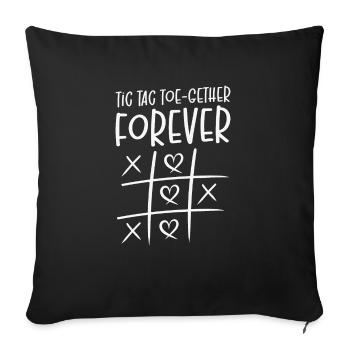 Valentines Kids Family Tic Tac Toe game - Sofa pillowcase 17,3'' x 17,3'' (45 x 45 cm) - black - Front