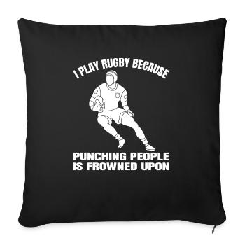 Rugby Player Rugby Gift Rugby Team Rugby Coach - Sofa pillowcase 17,3'' x 17,3'' (45 x 45 cm) - black - Front