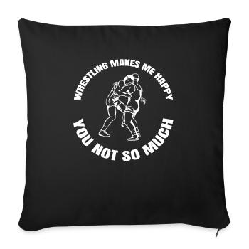 Lutte drôle Dicton Lutte Cadeau Lutteur - Housse de coussin décorative 45 x 45 cm - noir - Devant