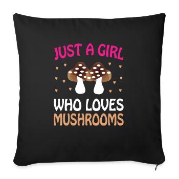 JUSTE UNE FILLE QUI AIME LES CHAMPIGNONS - Housse de coussin décorative 45 x 45 cm - noir - Devant