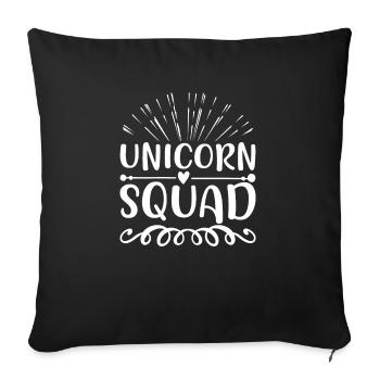 Einhorn Squad Unicorn - Sofa pillowcase 17,3'' x 17,3'' (45 x 45 cm) - black - Front