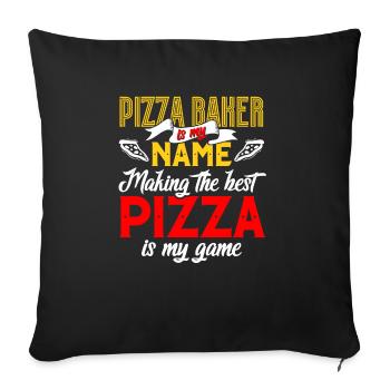 Pizza Baker Pizza Lovers Pizza Gift - Sofa pillowcase 17,3'' x 17,3'' (45 x 45 cm) - black - Front