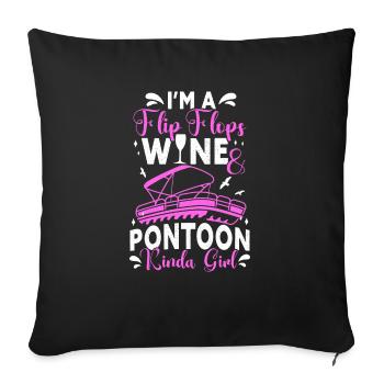 Pontonboot Kapitän Bootfahren See Pontoon - Sofakissenbezug 45 x 45 cm - Schwarz - Vorne