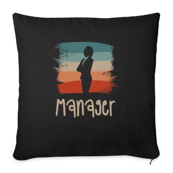 Retro Vintage Classic Manager Gestion d’entreprise - Housse de coussin décorative 45 x 45 cm - noir - Devant
