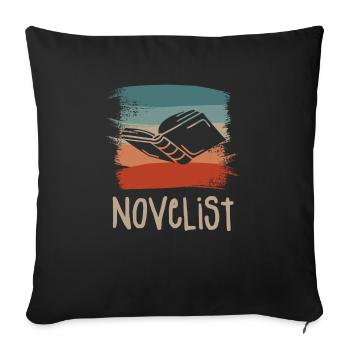 Retro Vintage Novelist Novel Author - Sofa pillowcase 17,3'' x 17,3'' (45 x 45 cm) - black - Front
