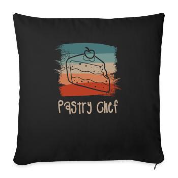 Retro Vintage Pastry Chef Pastries - Sofa pillowcase 17,3'' x 17,3'' (45 x 45 cm) - black - Front