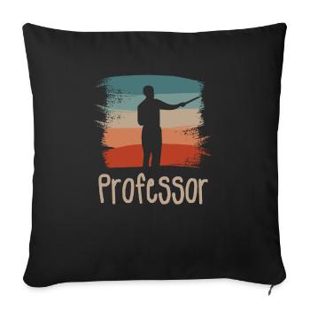 Rétro Vintage Professeur Enseignement Universitaire - Housse de coussin décorative 45 x 45 cm - noir - Devant