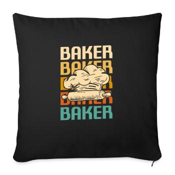 Retro Vintage Classic Baker Baking - Sofakissenbezug 45 x 45 cm - Schwarz - Vorne