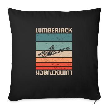 Rétro Vintage Classic Lumberjack Woodworking - Housse de coussin décorative 45 x 45 cm - noir - Devant