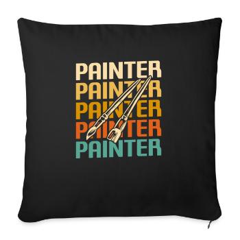 Retro Painter Paint Painting - Sofakissenbezug 45 x 45 cm - Schwarz - Vorne