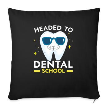 'En route vers l’école dentaire Future Dentistry - Housse de coussin décorative 45 x 45 cm - noir - Devant
