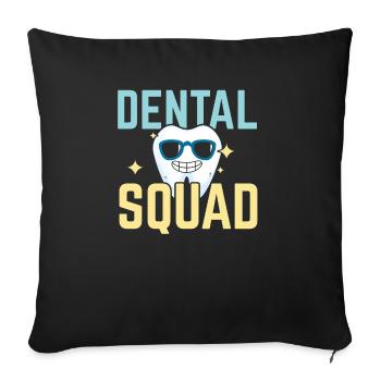 Future dentiste dentiste hygiéniste hygiéniste Escouade dentaire - Housse de coussin décorative 45 x 45 cm - noir - Devant