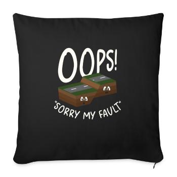 Tremblement de terre faille secouer le sol humoristique - Housse de coussin décorative 45 x 45 cm - noir - Devant