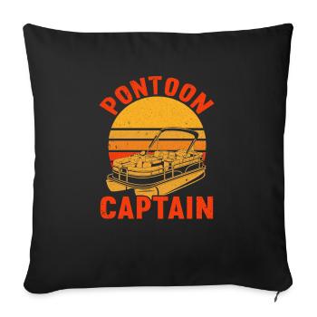 Pontonboot Kapitän Bootfahren See Pontoon - Sofakissenbezug 45 x 45 cm - Schwarz - Vorne
