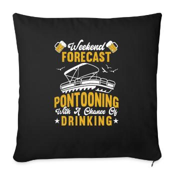 Pontonboot Kapitän Bootfahren See Pontoon - Sofakissenbezug 45 x 45 cm - Schwarz - Vorne
