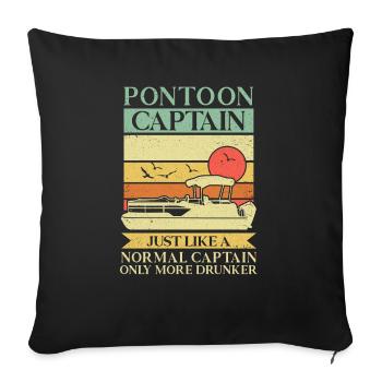 Pontoon Boat Captain Boating Lake Pontoon - Sofa pillowcase 17,3'' x 17,3'' (45 x 45 cm) - black - Front