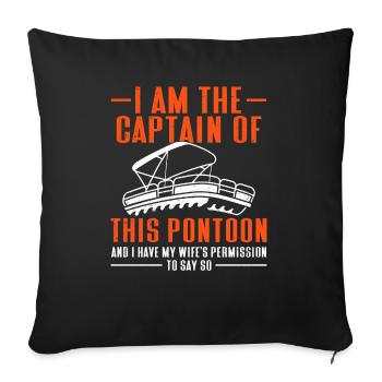 Pontonboot Kapitän Bootfahren See Pontoon - Sofakissenbezug 45 x 45 cm - Schwarz - Vorne